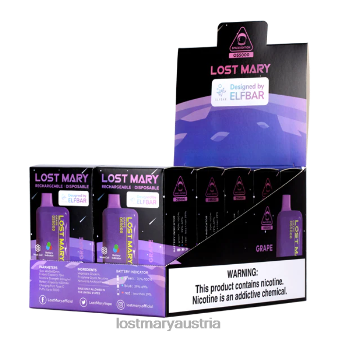 Verlorene Mary OS5000 Traube- Lost Mary Vape Preis 24NB34