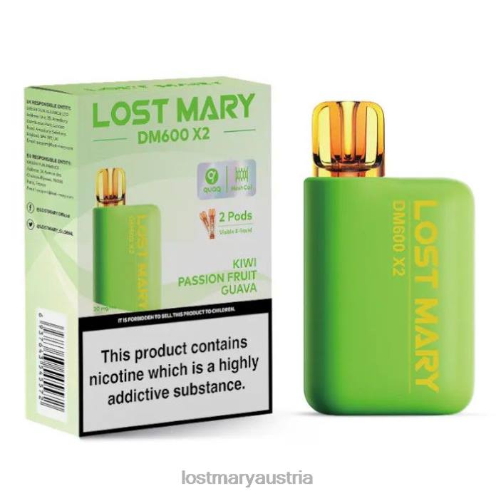 Lost Mary DM600 x2 Einweg-Vaporizer Kiwi, Passionsfrucht, Guave- Lost Mary Vape Geschmack 24NB193