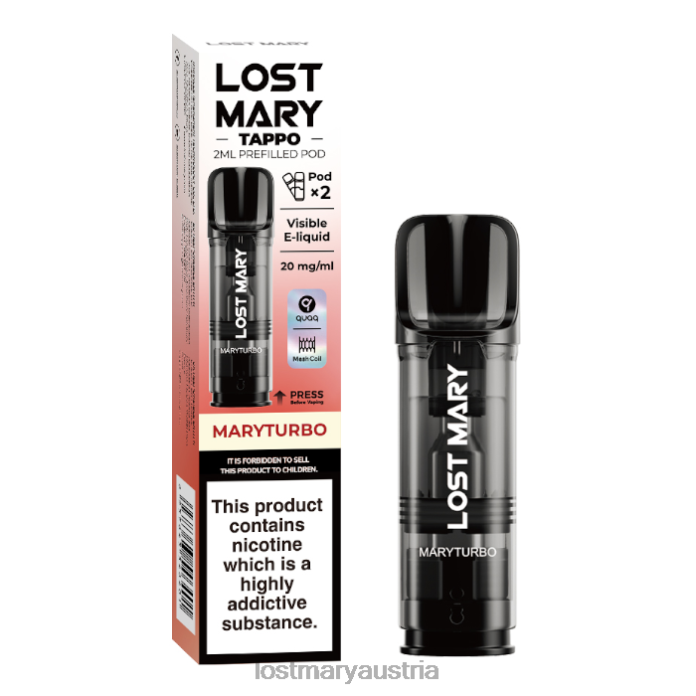 Lost Mary Tappo vorgefüllte Kapseln – 20 mg – 2 Stück Maryturbo- Lost Mary Vape Einschalten 24NB185