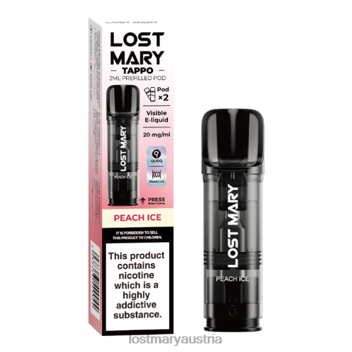Lost Mary Tappo vorgefüllte Kapseln – 20 mg – 2 Stück Pfirsicheis- Lost Mary Kaufen 24NB180