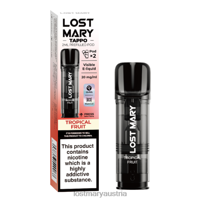 Lost Mary Tappo vorgefüllte Kapseln – 20 mg – 2 Stück Tropische Frucht- Lost Mary Osterreich 24NB182